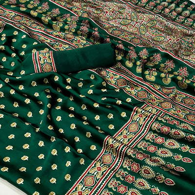 green-ajrakh-printed-satin-saree-1