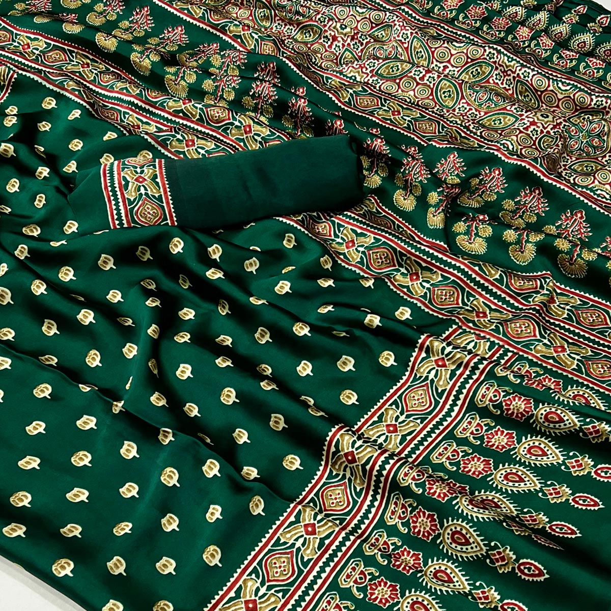green-ajrakh-printed-satin-saree-1
