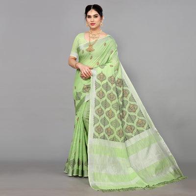green-embroidered-cotton-silk-saree-with-tassels
