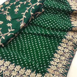 green-bandhani-printed-with-embroidered-border-georgette-saree