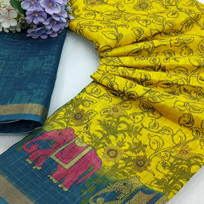 green-checks-zari-woven-with-printed-linen-saree