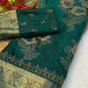 green-floral-printed-moss-art-silk-saree-with-woven-border