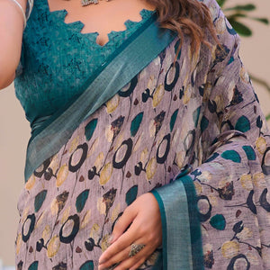 grey-floral-printed-linen-saree-3