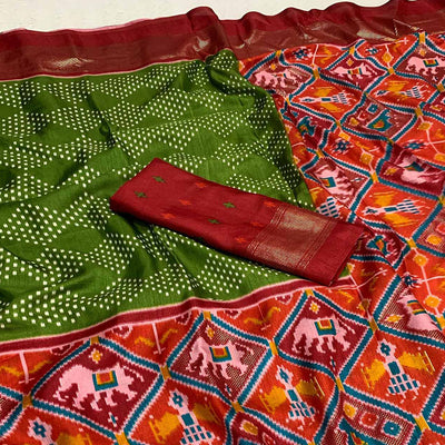 green-red-patola-printed-dola-silk-saree