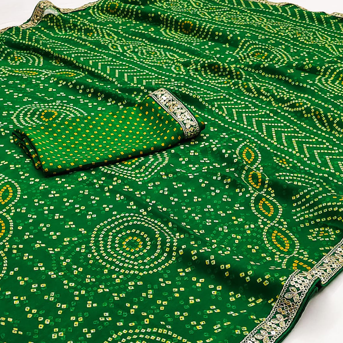 green-bandhani-printed-chiffon-saree-9