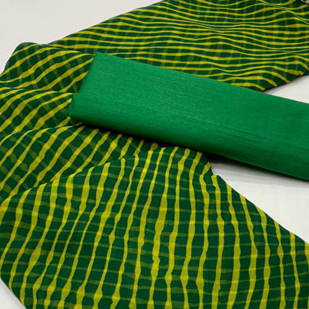 green-yellow-printed-georgette-saree-with-sequins-border