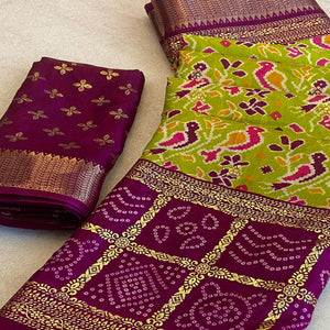 green-patola-printed-dola-silk-saree-with-zari-border-9