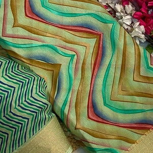 green-zig-zag-printed-dola-silk-saree-with-woven-border