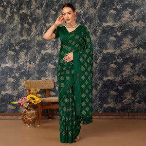 green-foil-printed-chiffon-saree-with-tassels-2