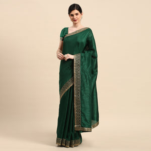 green-solid-vichitra-silk-saree-with-zari-border