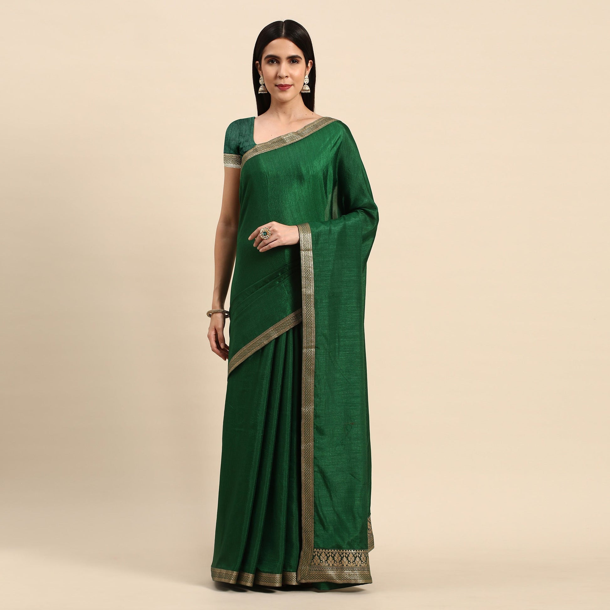 green-solid-vichitra-silk-saree-with-fancy-zari-border