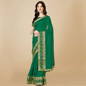green-solid-vichitra-silk-saree-143341
