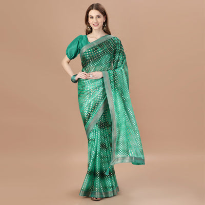 green-foil-printed-lycra-saree-with-lace-border-1