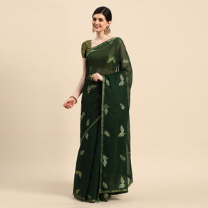 green-sequins-embroidered-chiffon-saree-with-tassels