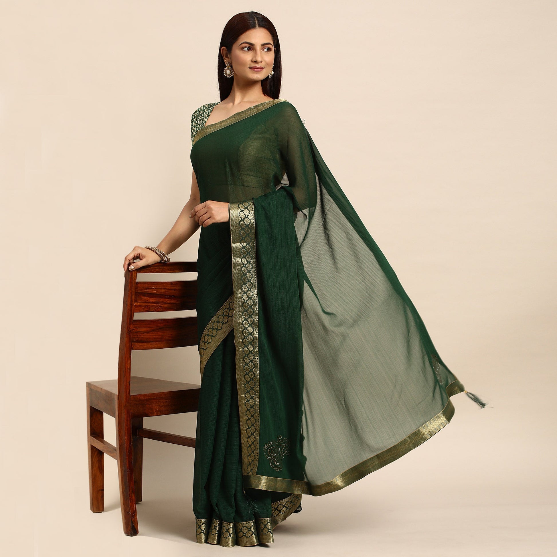 green-swarovski-work-chiffon-saree-with-zari-border