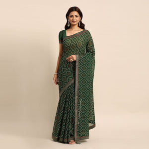 green-floral-foil-printed-chiffon-saree-with-tassels-1