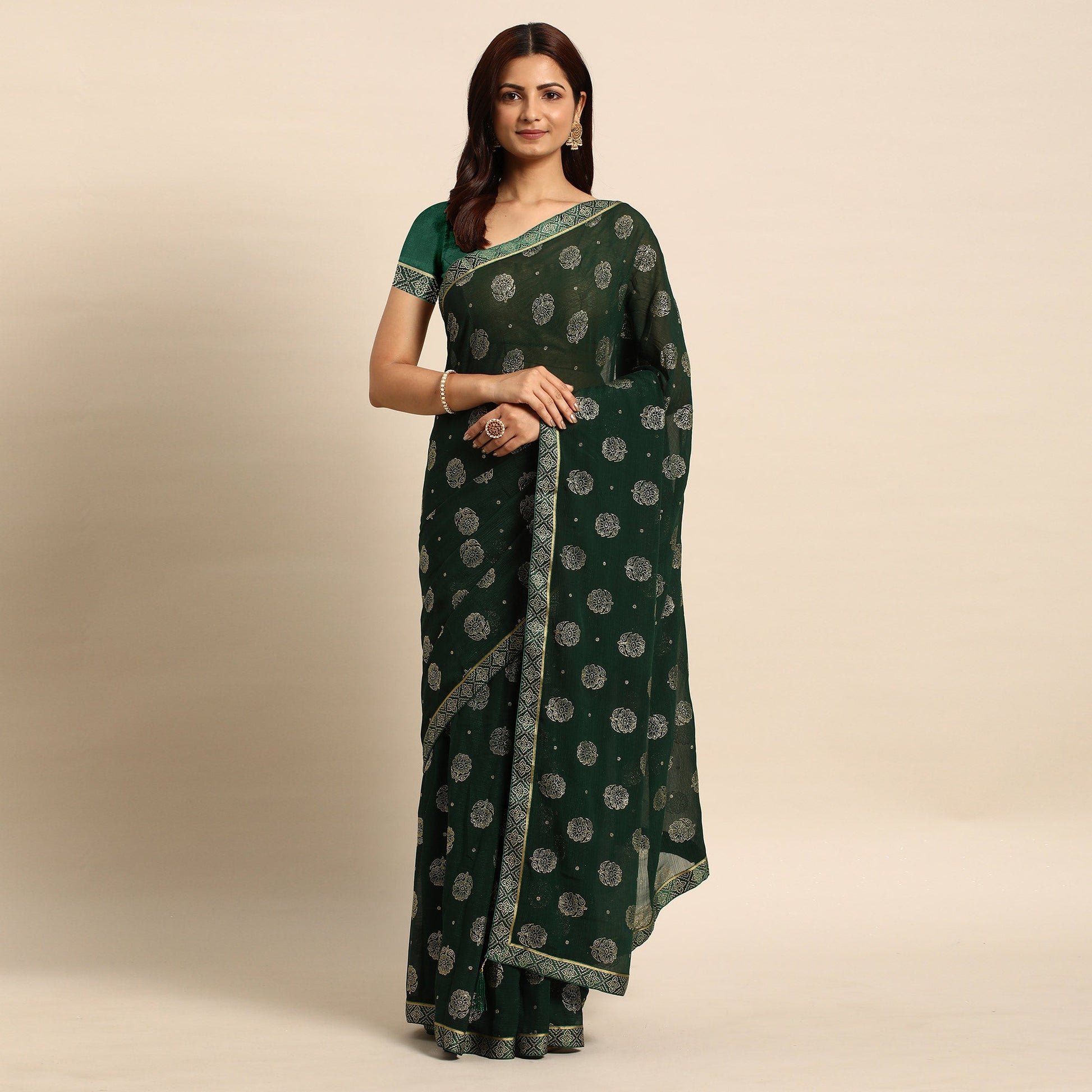green-foil-printed-with-embellished-chiffon-saree