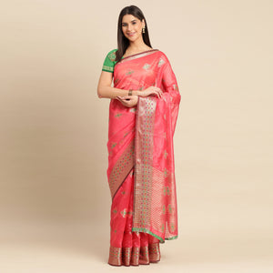 Gajari Woven Organza Saree