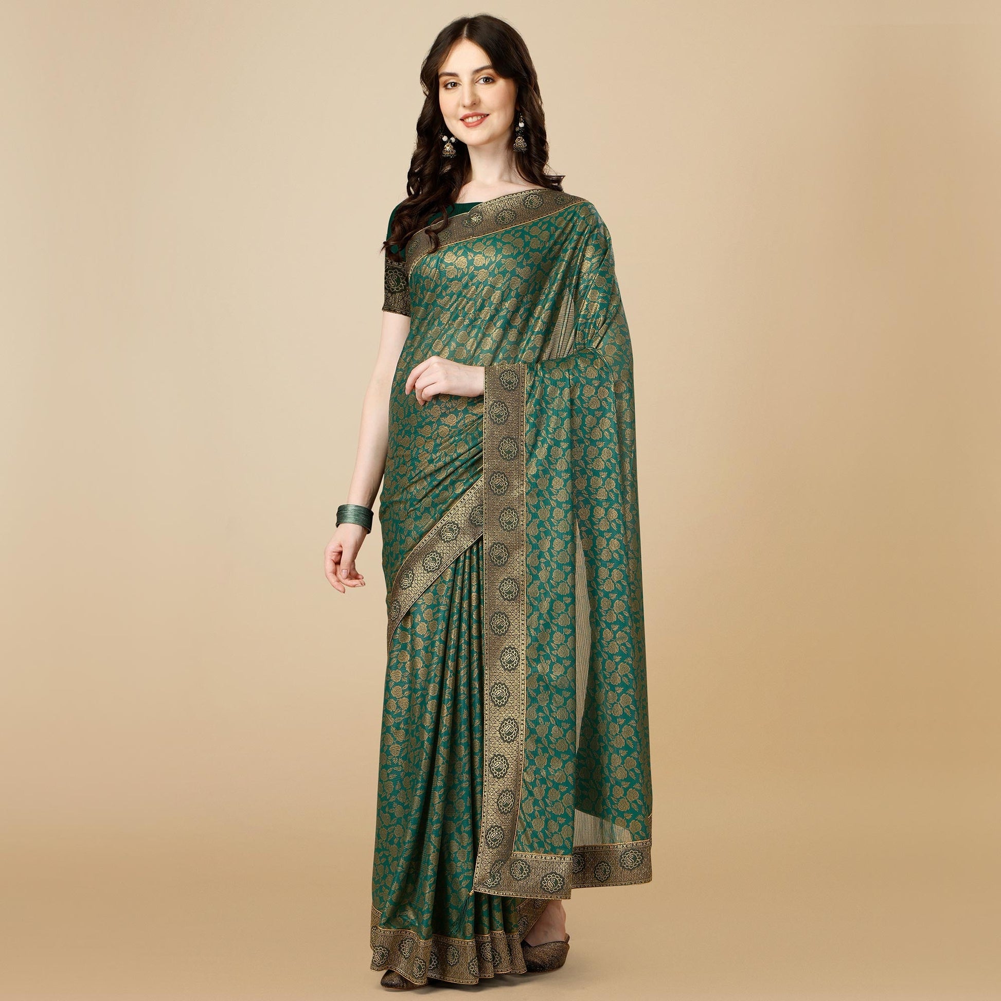 green-floral-handloom-woven-rayon-saree