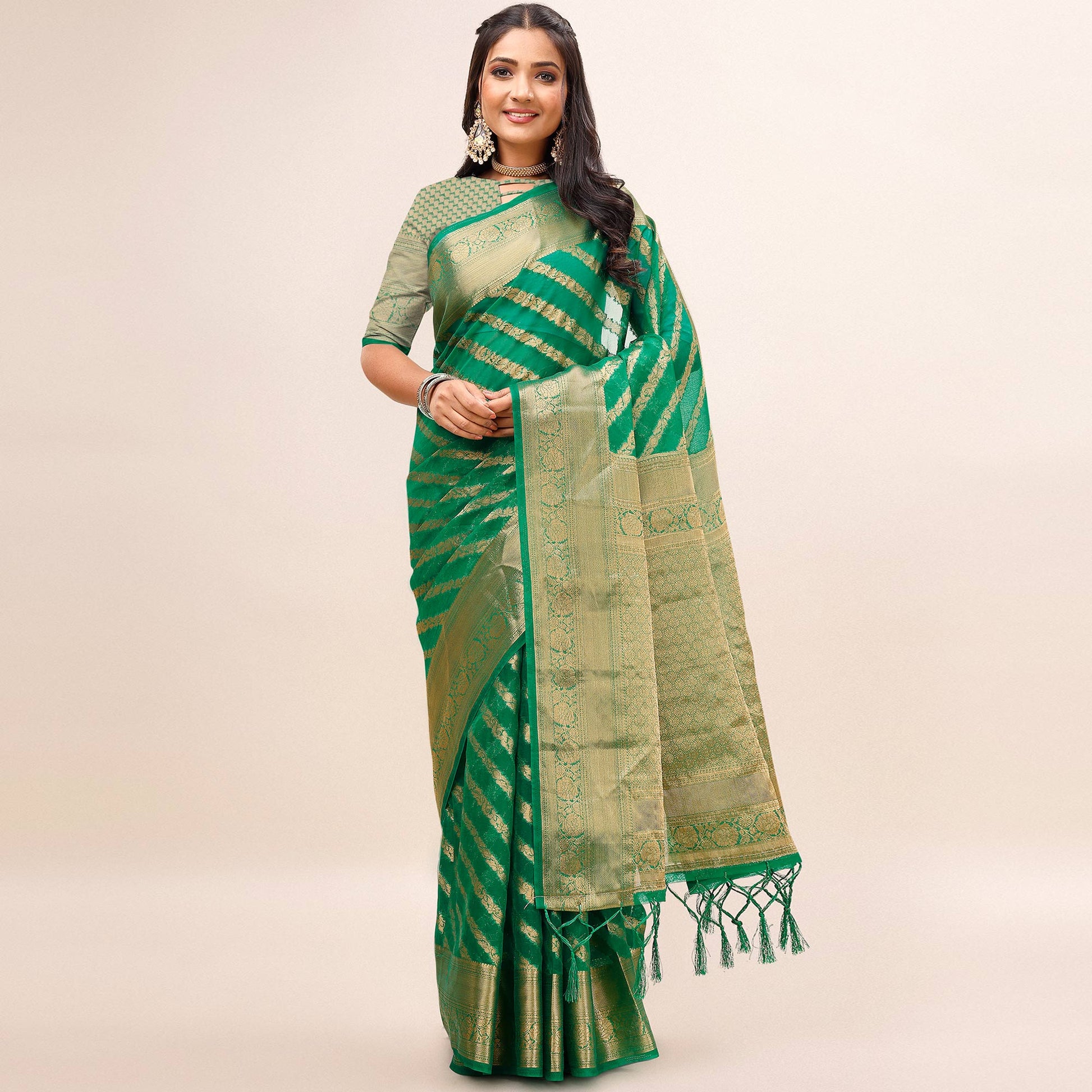 green-woven-organza-saree-with-tassels-20