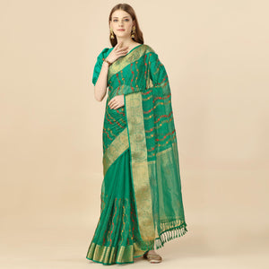 green-floral-embroidery-with-swarovski-work-organza-saree-2