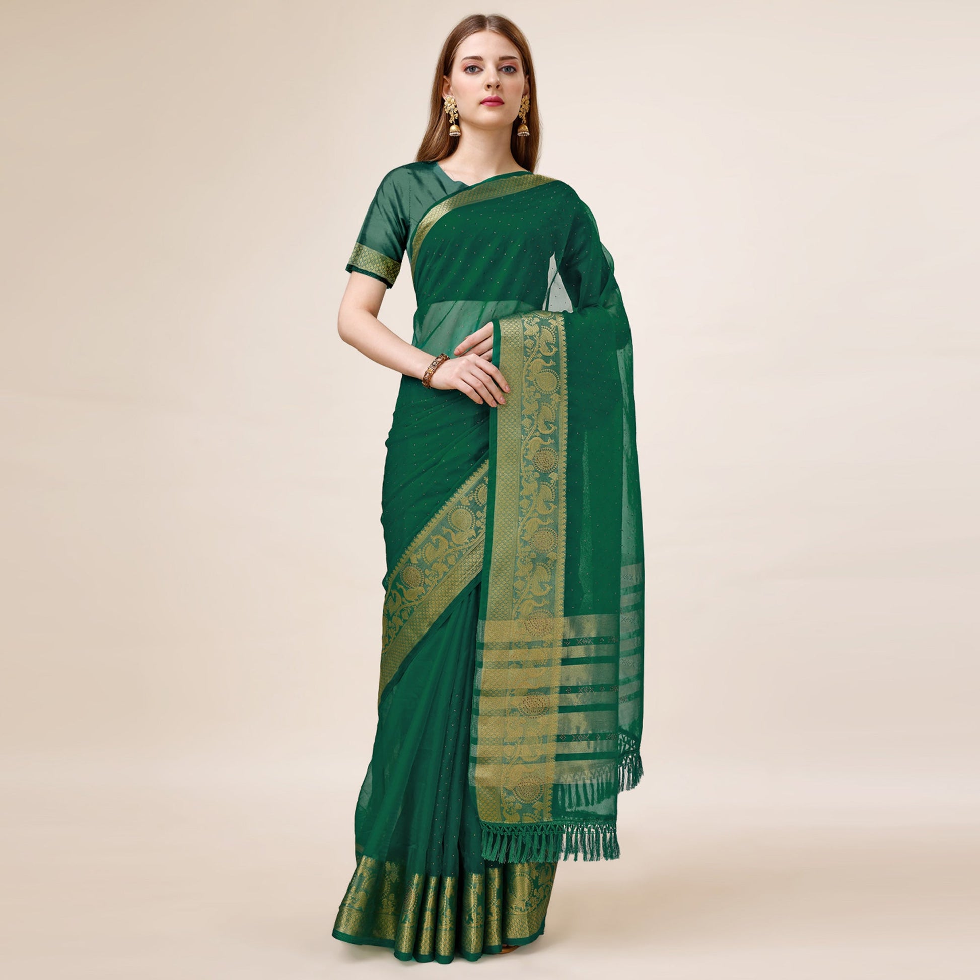 green-swarovski-work-organza-saree-with-tassels