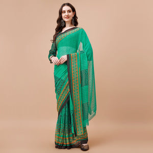 green-floral-printed-georgette-saree-14