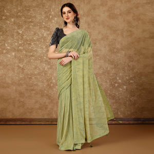 green-tikali-work-lycra-saree-with-tassels-1