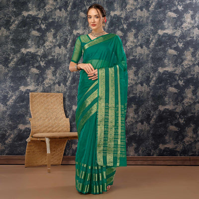 green-floral-zari-woven-organza-saree
