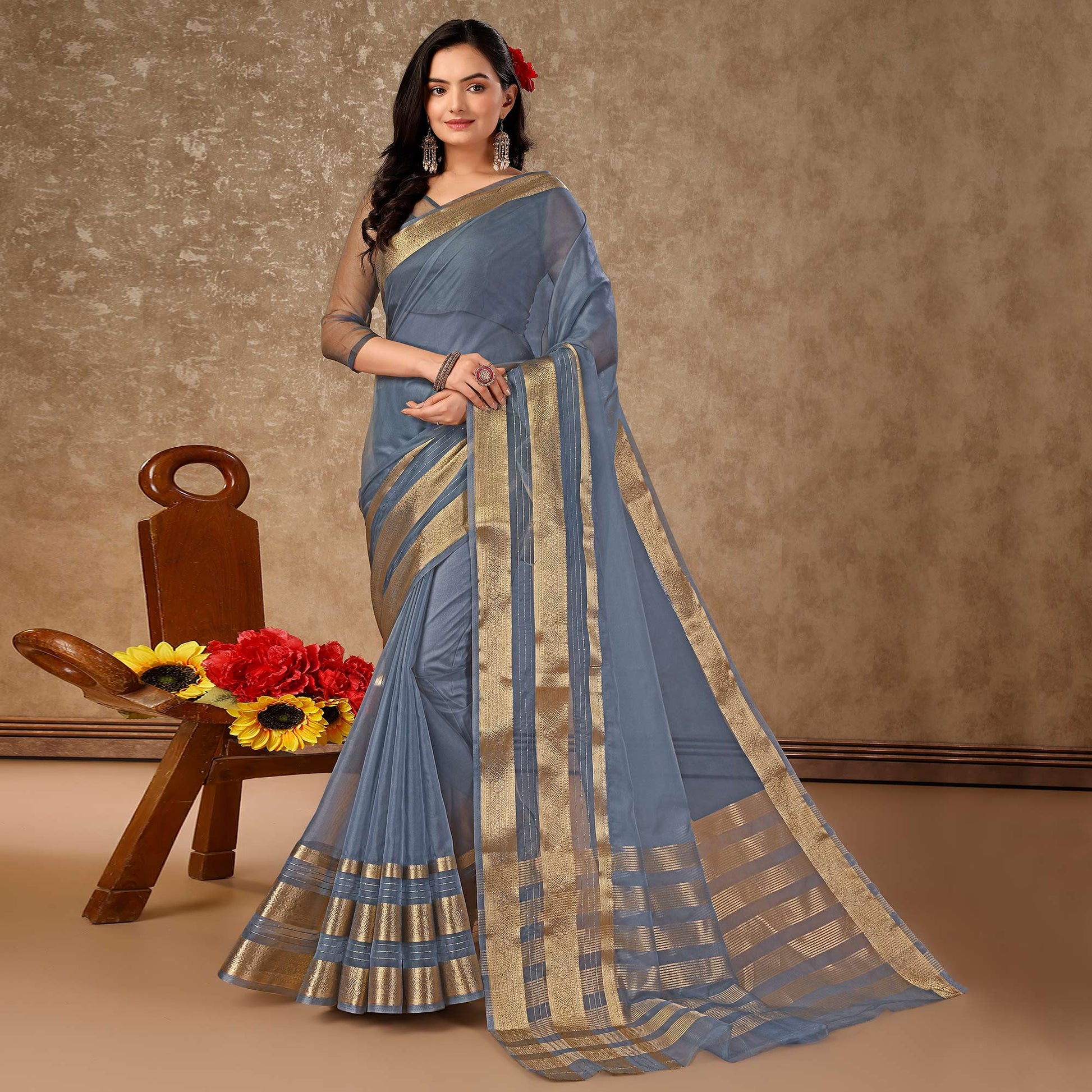 grey-floral-zari-woven-organza-saree