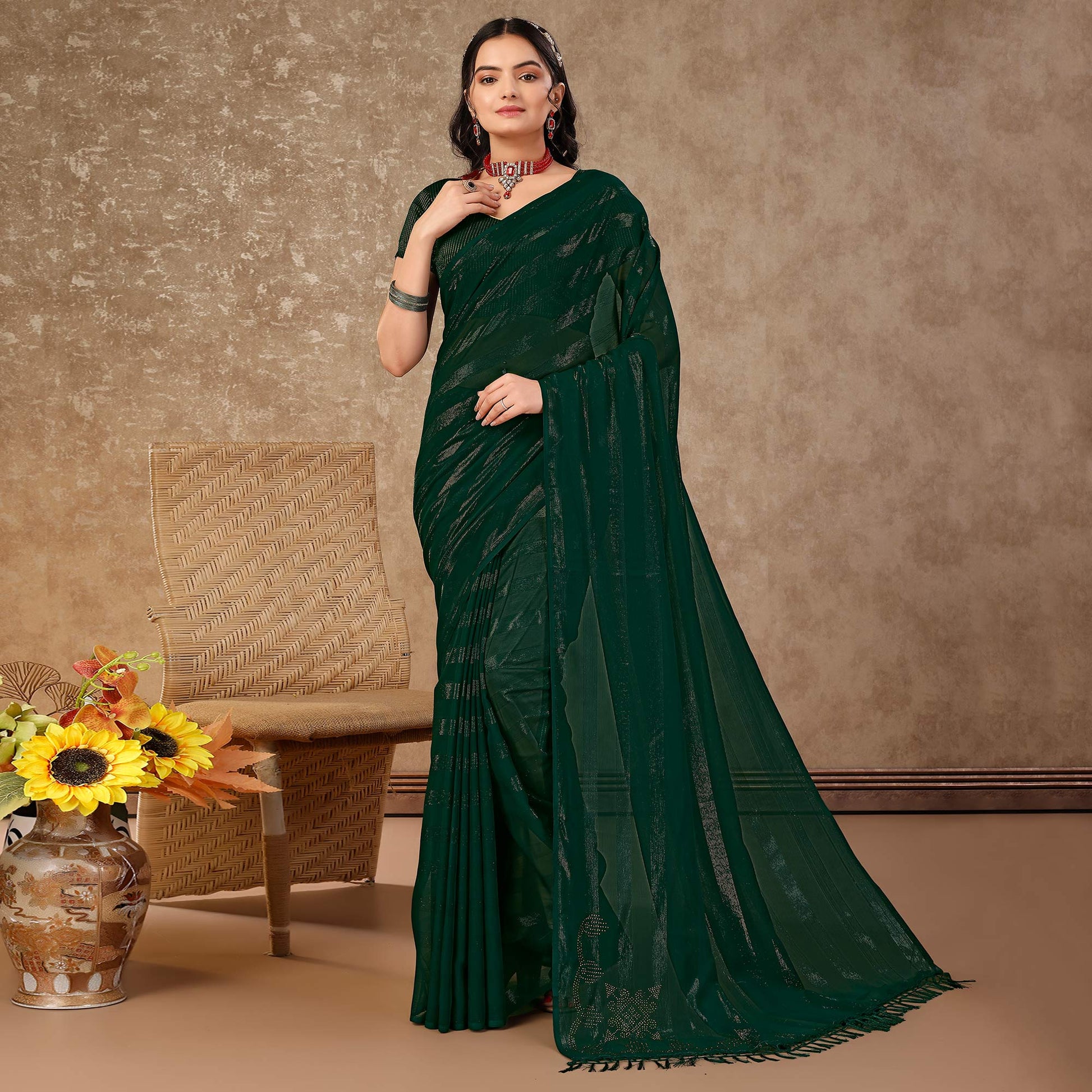 green-swarovski-work-chiffon-saree-with-tassels-1