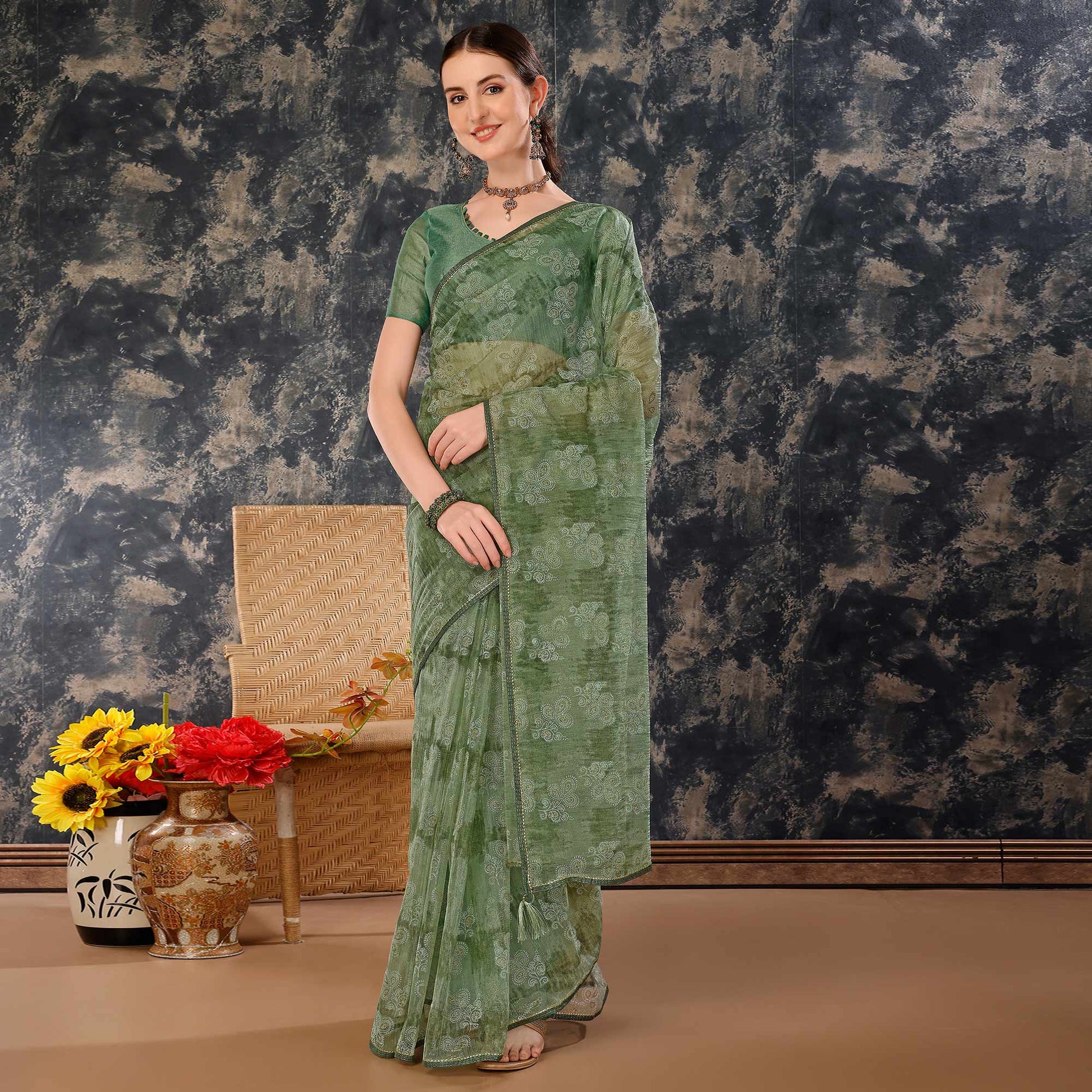 green-floral-printed-with-zari-work-cotton-silk-saree