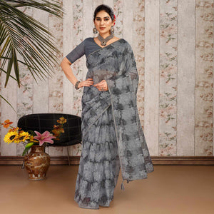 grey-floral-printed-with-zari-work-cotton-silk-saree
