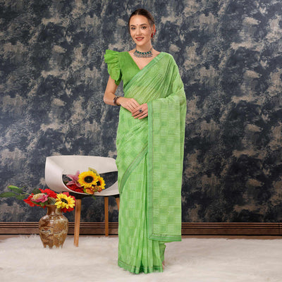 green-printed-chiffon-saree-with-lace-border-4