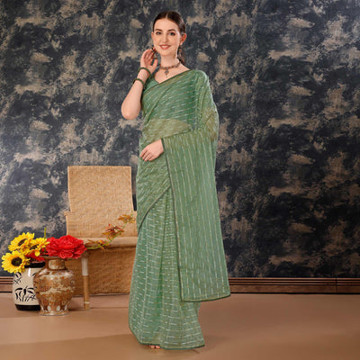 green-zari-printed-cotton-silk-saree-lace-border