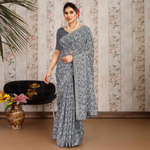 grey-geometric-printed-chiffon-saree-with-lace-border