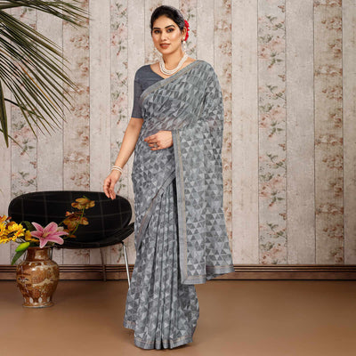 grey-geometric-printed-chiffon-saree-with-lace-border