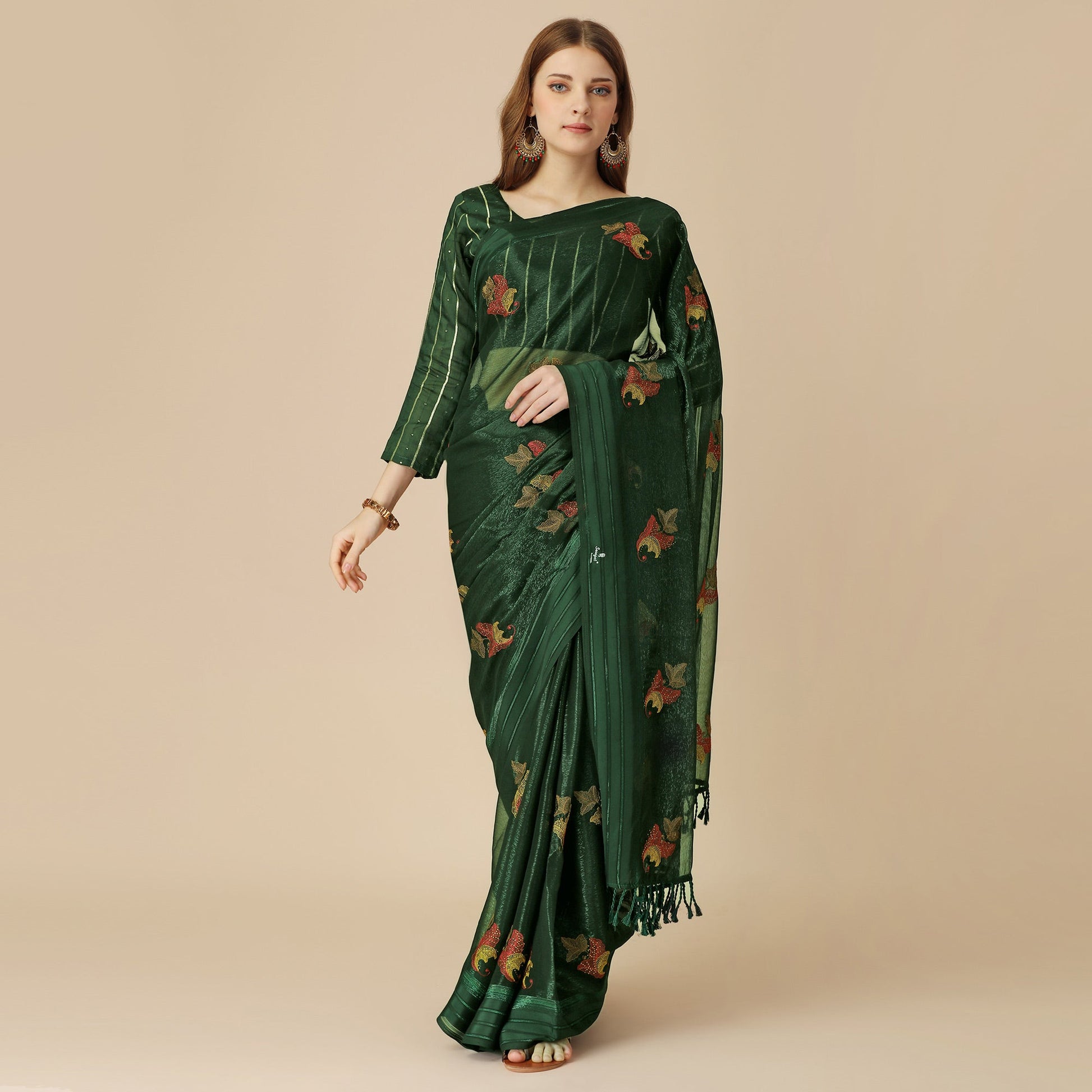 green-floral-embroidered-chiffon-saree-with-with-tassels