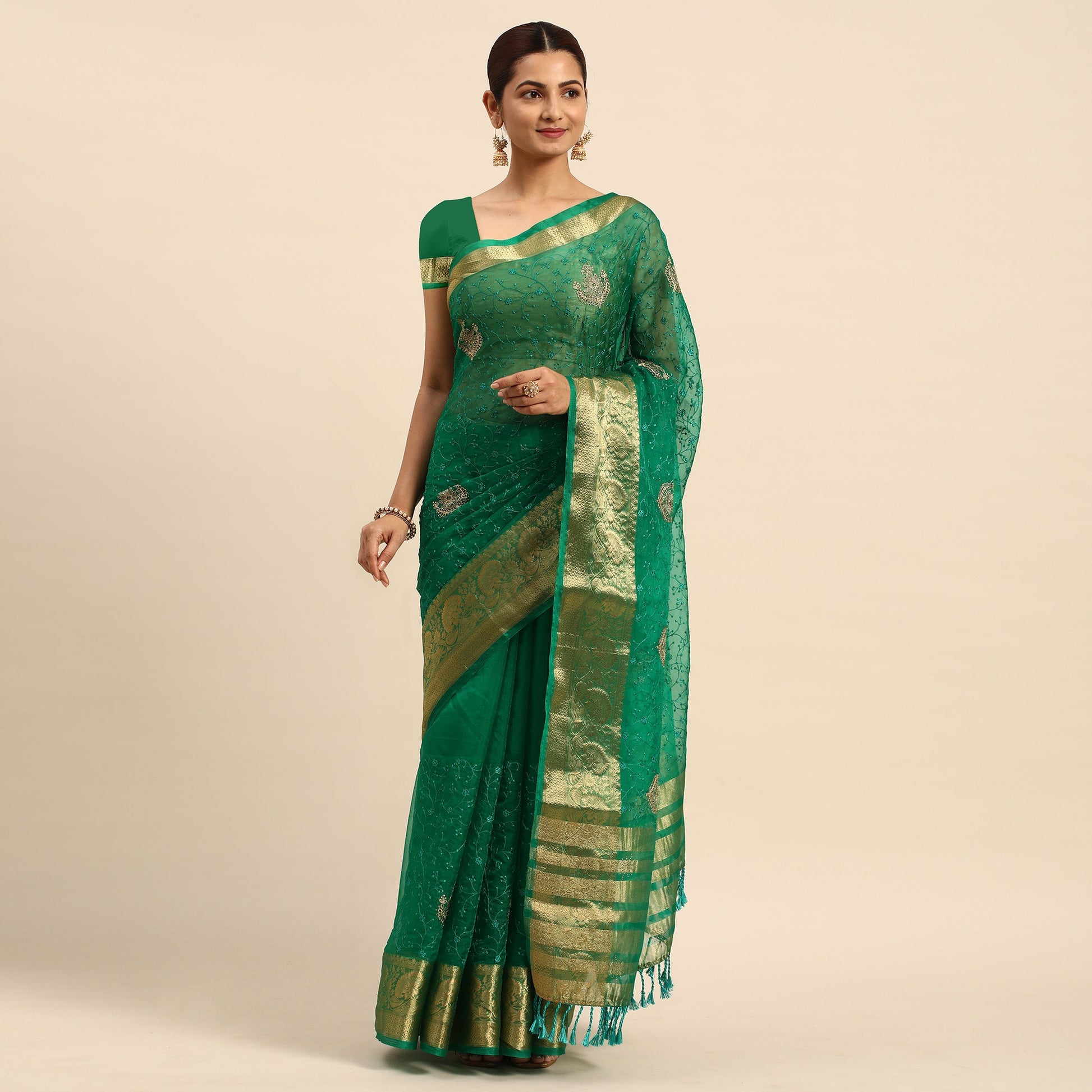 green-floral-embroidered-organza-saree-6