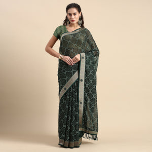 green-foil-printed-with-fancy-border-chiffon-saree