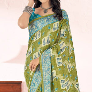 green-printed-tussar-silk-saree-2