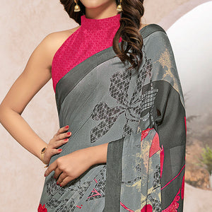 grey-pink-printed-georgette-saree