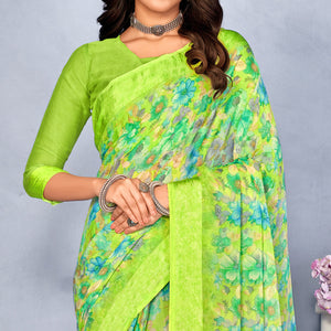 green-floral-digital-printed-chiffon-saree-1