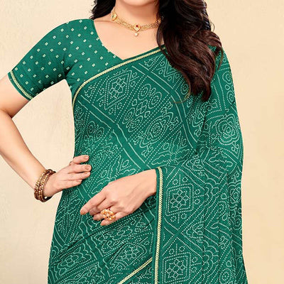 green-bandhani-printed-chiffon-saree-8