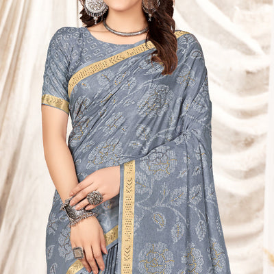 grey-foil-printed-tussar-silk-saree-with-tassels
