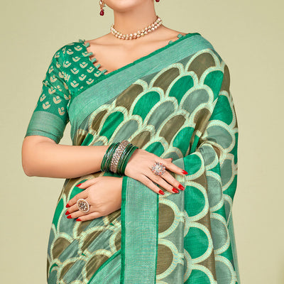green-printed-tussar-silk-saree-1