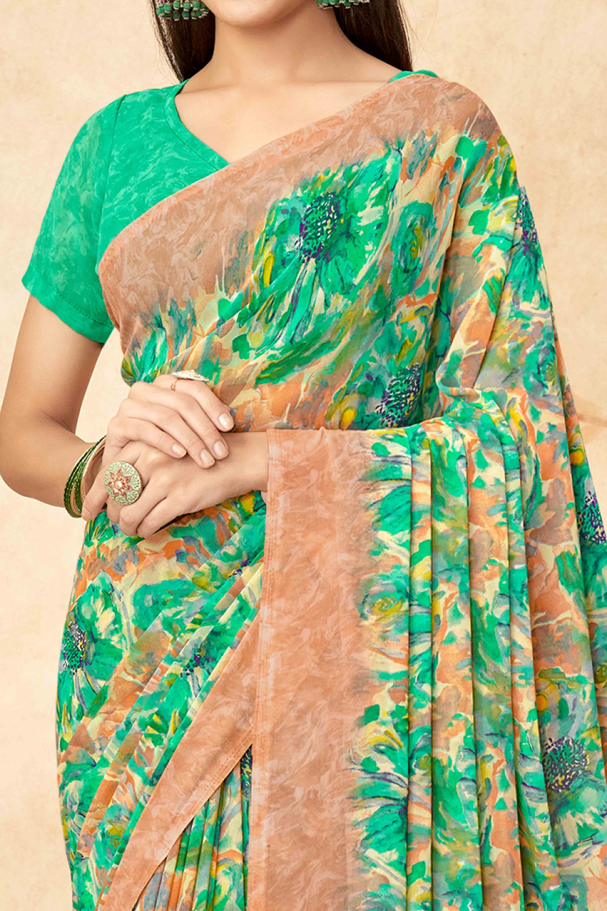 green-floral-printed-georgette-saree-17