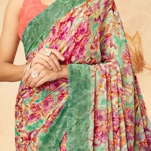 green-floral-printed-georgette-saree-21