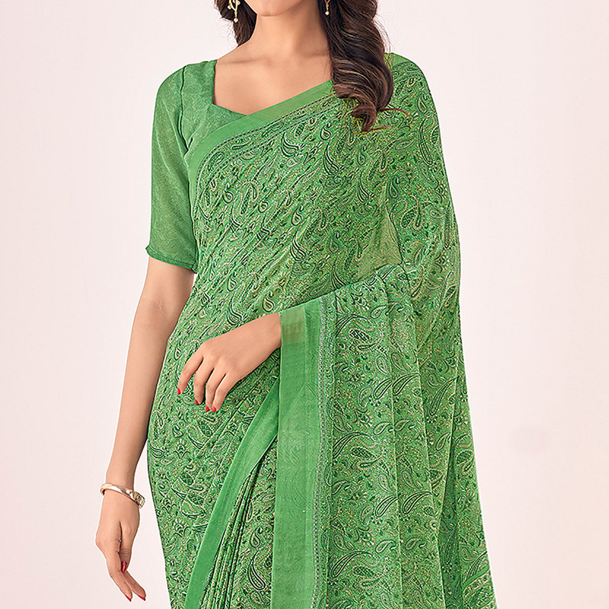 green-printed-georgette-saree-6