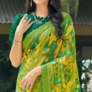 green-geometric-printed-chiffon-saree-5